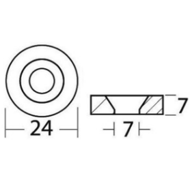 Osculati - Aluminium anode for Yamaha Ø 24 mm