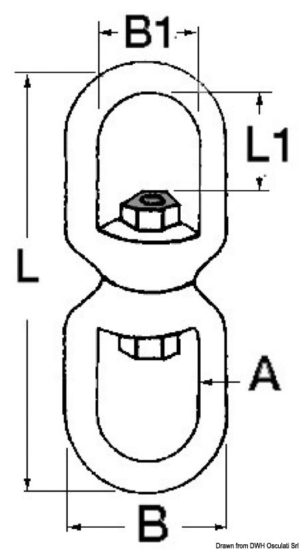 Osculati Swivel, Double-eye Aisi 316 10 MM