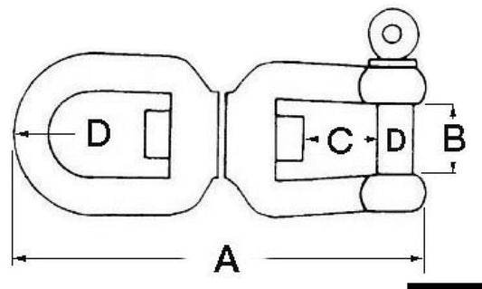 Osculati Eyelet/shackle Swivel Aisi 316 8 MM