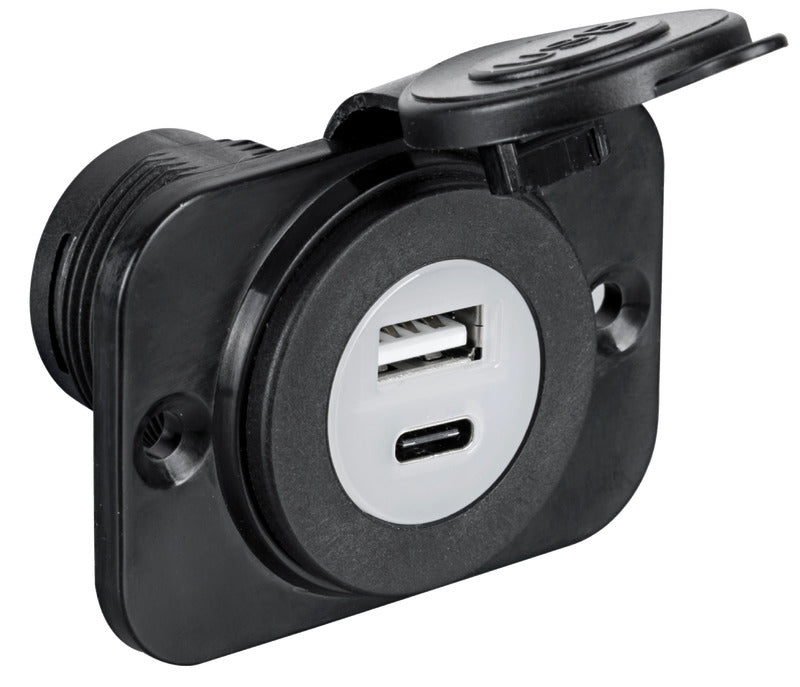 Osculati USB-A + USB-C Charging Socket – Black or White
