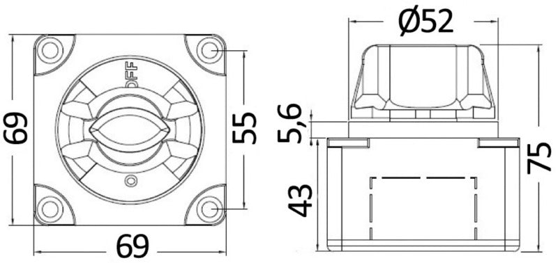 Osculati Battery Switch 300A On-Off