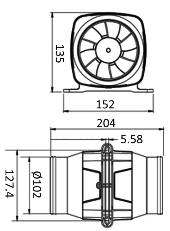 Osculati Hyperflow Axial Blower – 12 V, 7.6 m³/min
