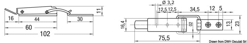 Osculati Stainless Steel Toggle Fastener – 102 mm