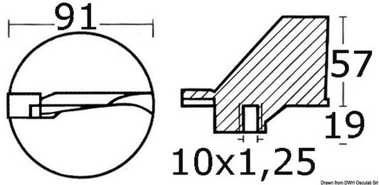 Osculati Zinc Anode Fin For 225 HP 4 Strokes