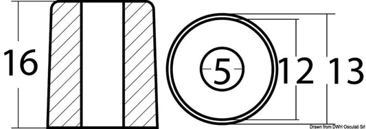 Osculati Zinc Cylinder Anode for Mercury 2.5-70 HP Outboards