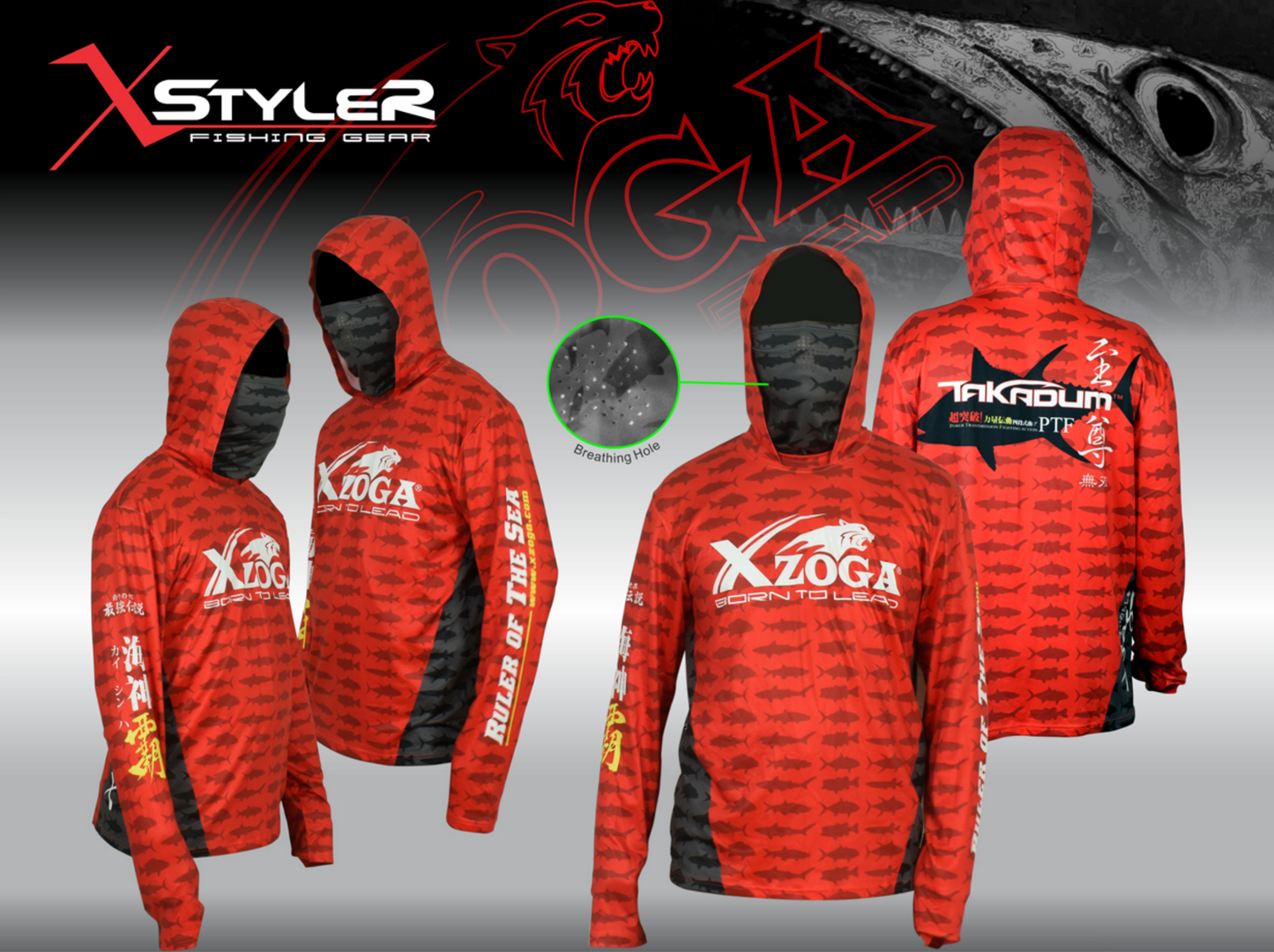 Xzoga MG1 Fishing Shirt with Cap Mask - Long Sleeve (M-3XL)