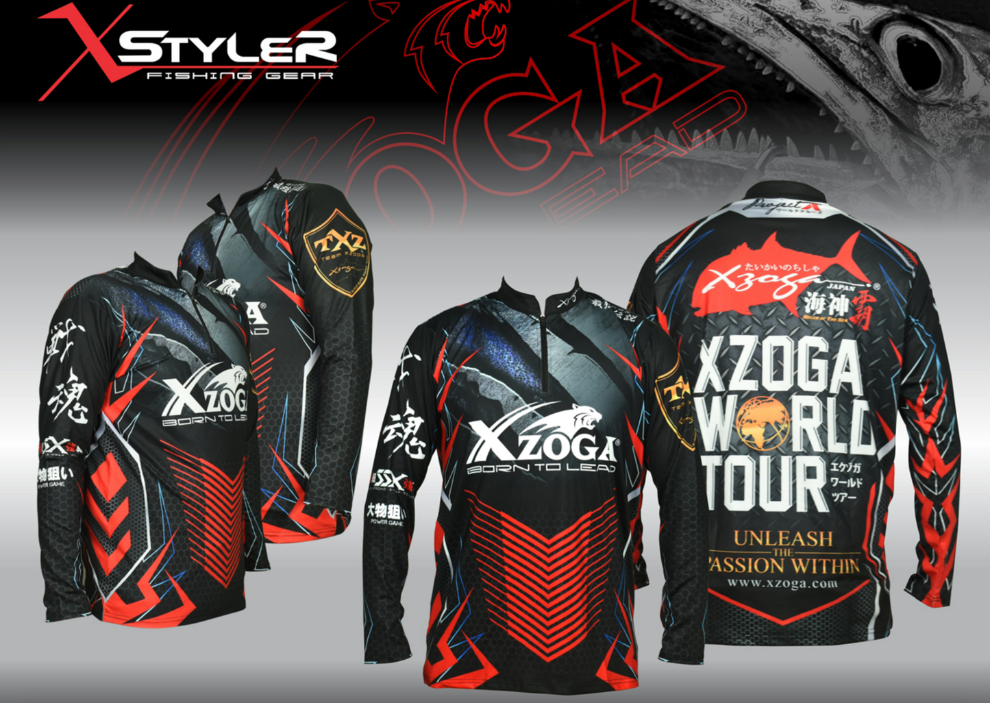 Xzoga MF Sport Zip Long Sleeve Fishing Shirt (M-3XL)
