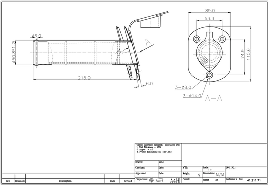 Osculati Flush-Mount Stainless Steel Rod Holder 42mm 75°