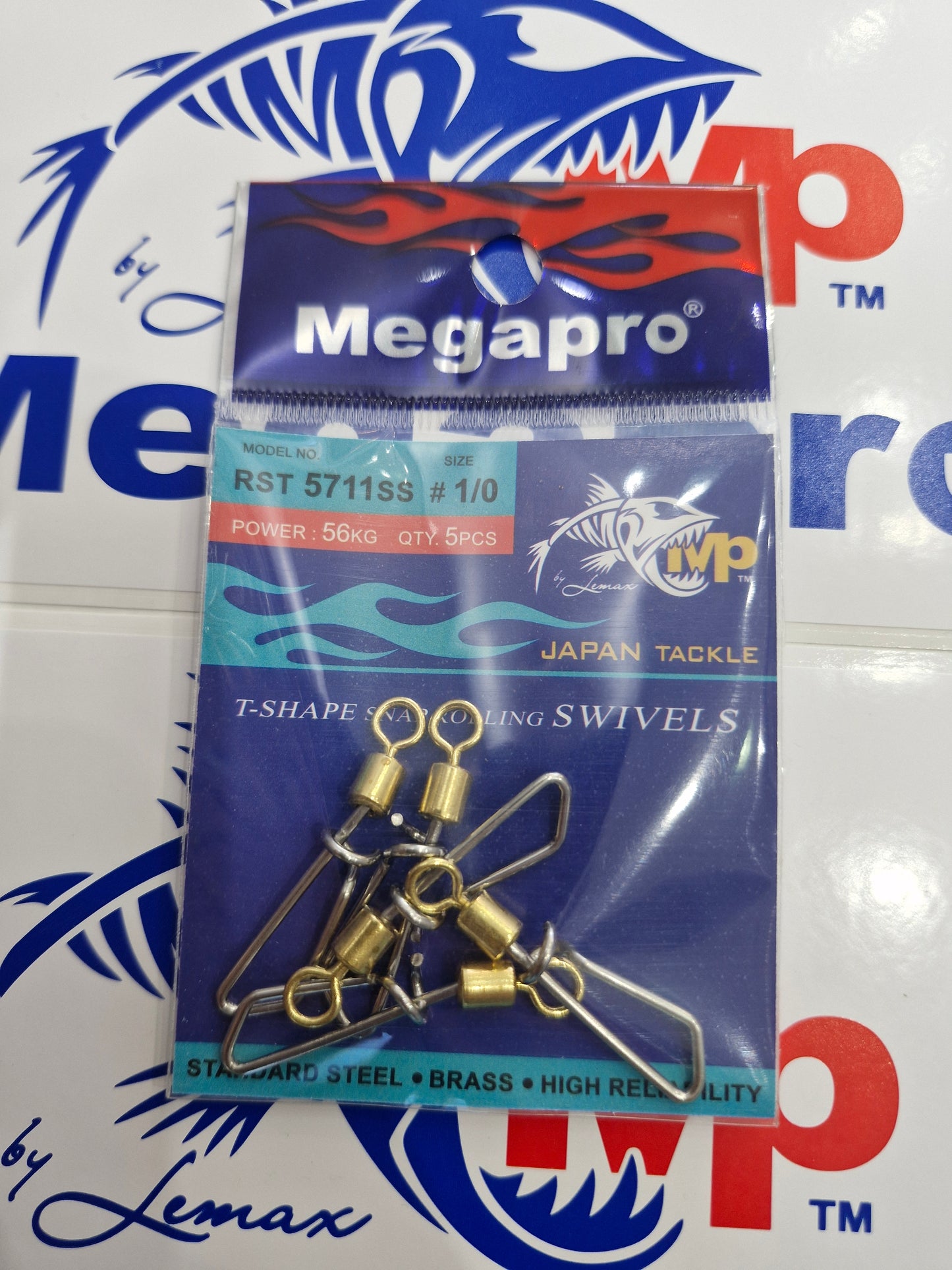 Megapro Rolling Swivel with Snap 5711SS – Size 1/0 (Pack of 5)