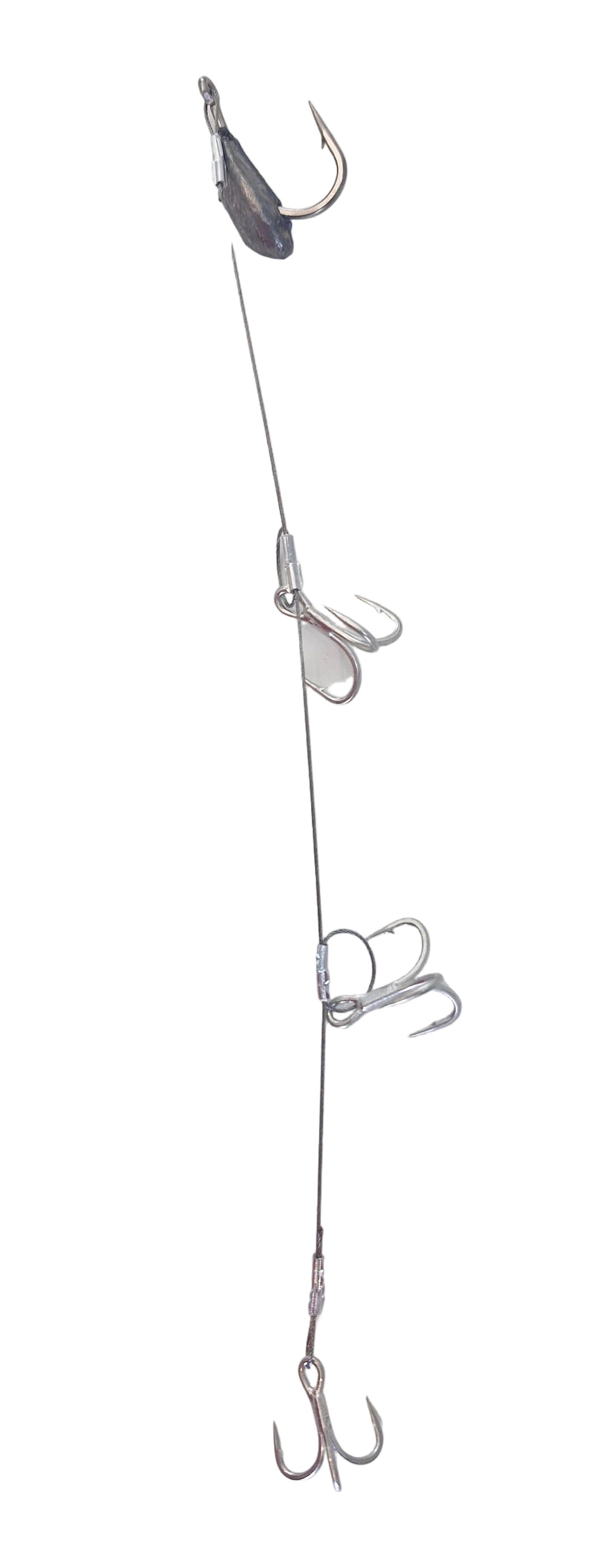 Kingfish ,Amberjack Trolling Rig – 7x7 Stainless Wire, #4 Triple Hooks