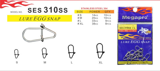 Megapro Swivel Lure Egg Snap ( 8'S) Ses 310SS Xl