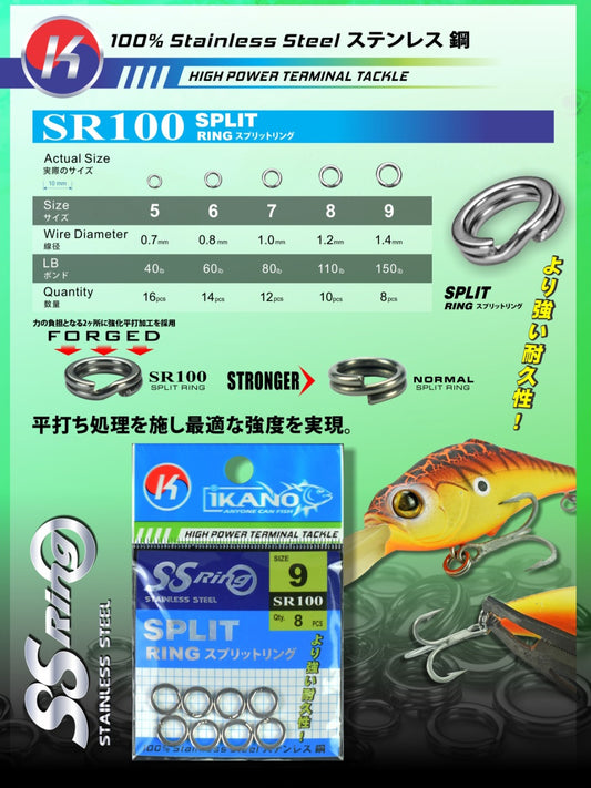 Ikano S.steel Split Ring (15 Pack) Ss-sr 100 7