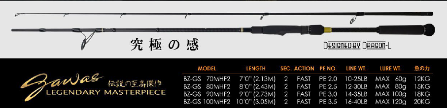 Gawas BZ Game Rod 100MHF2 (16-40g)