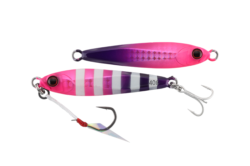 Jackall Big Backer Jig 60g - Glow Pink & Purple Lens HL Lure