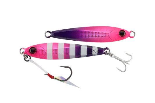 Jackall Big Backer Jig 60g - Glow Pink & Purple Lens HL Lure