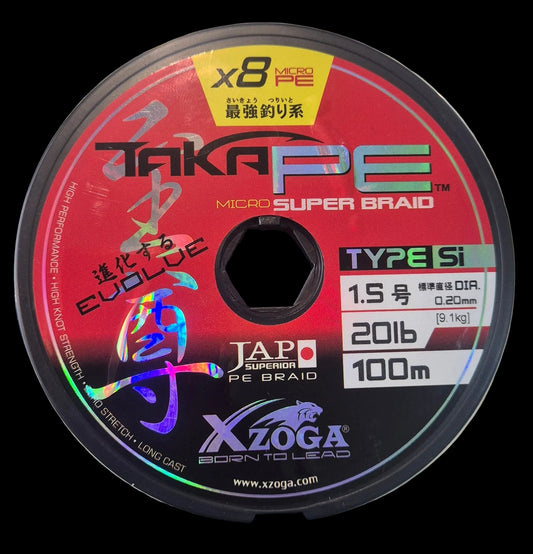 Xzoga Braid X8 TAKA-PE0.3 (0.09mm) 100m - 6LB