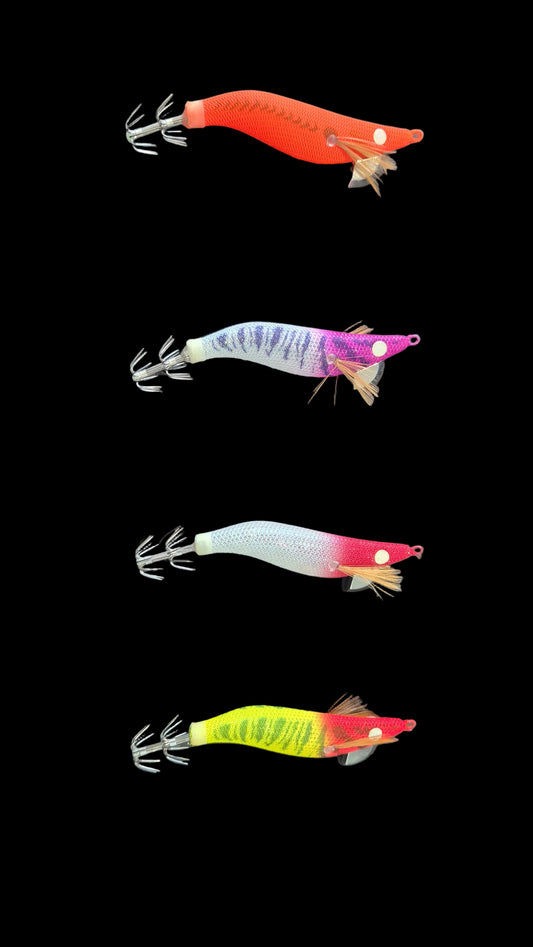 Megapro SJ-Slim 2.2 UV – Slim Egi Squid Jig | Orange, Purple Tiger, Redhead, Red/Yellow