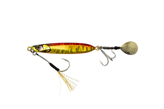 Jackall Big Backer E-blade 15g - Red & Gold Lure