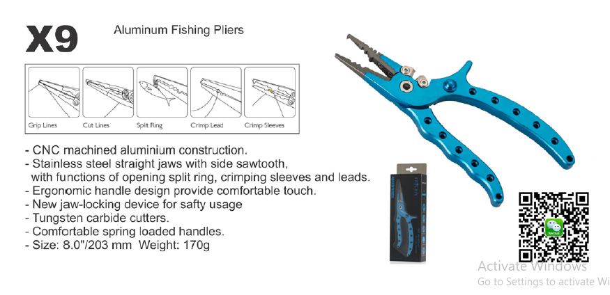 Lemax Aluminum Fishing Pliers 8" X9 (170g)