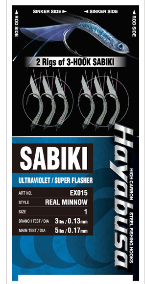 Hayabusa Real Minnow Sabiki – 2 Sets of 3-Hook