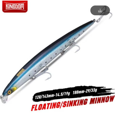 Kingdom Minnow 5333 Floating & Sinking Fishing Lure