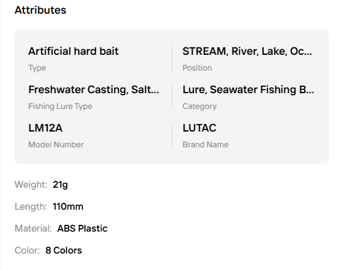 Lutac 110mm 21g Floating Minnow Lure