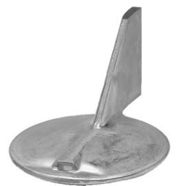 Osculati - Zinc Fin Anode Rightward Bend 100/220 HP