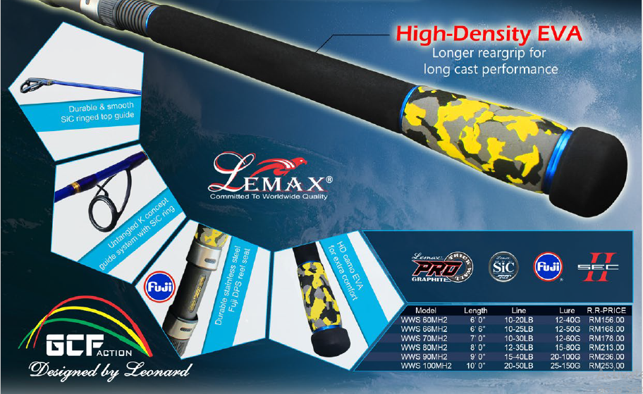 Lemax Warrior War WWS 100MHS 25-150g Spinning Rod