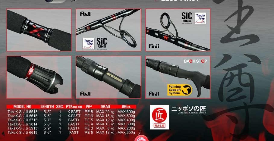 Xzoga (PE4/10KG/300g) Takadum-x - Si 5814 Jigging Rod