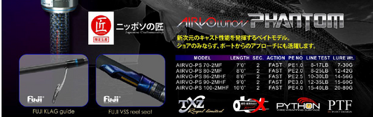 Xzoga Phantom Airvo-PS 90-2MHF Jigging Rod | FUJI-A Components