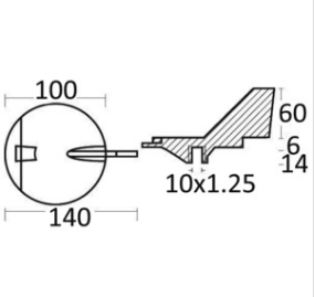 Osculati - Zinc Fin Anode Rightward Bend 100/220 HP