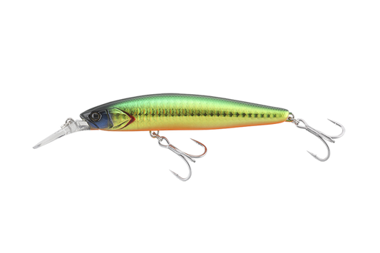 Jackall Big Backer Wangan Minnow 98 mm Weight: 21 grams - Nigori Green Gold Appeal