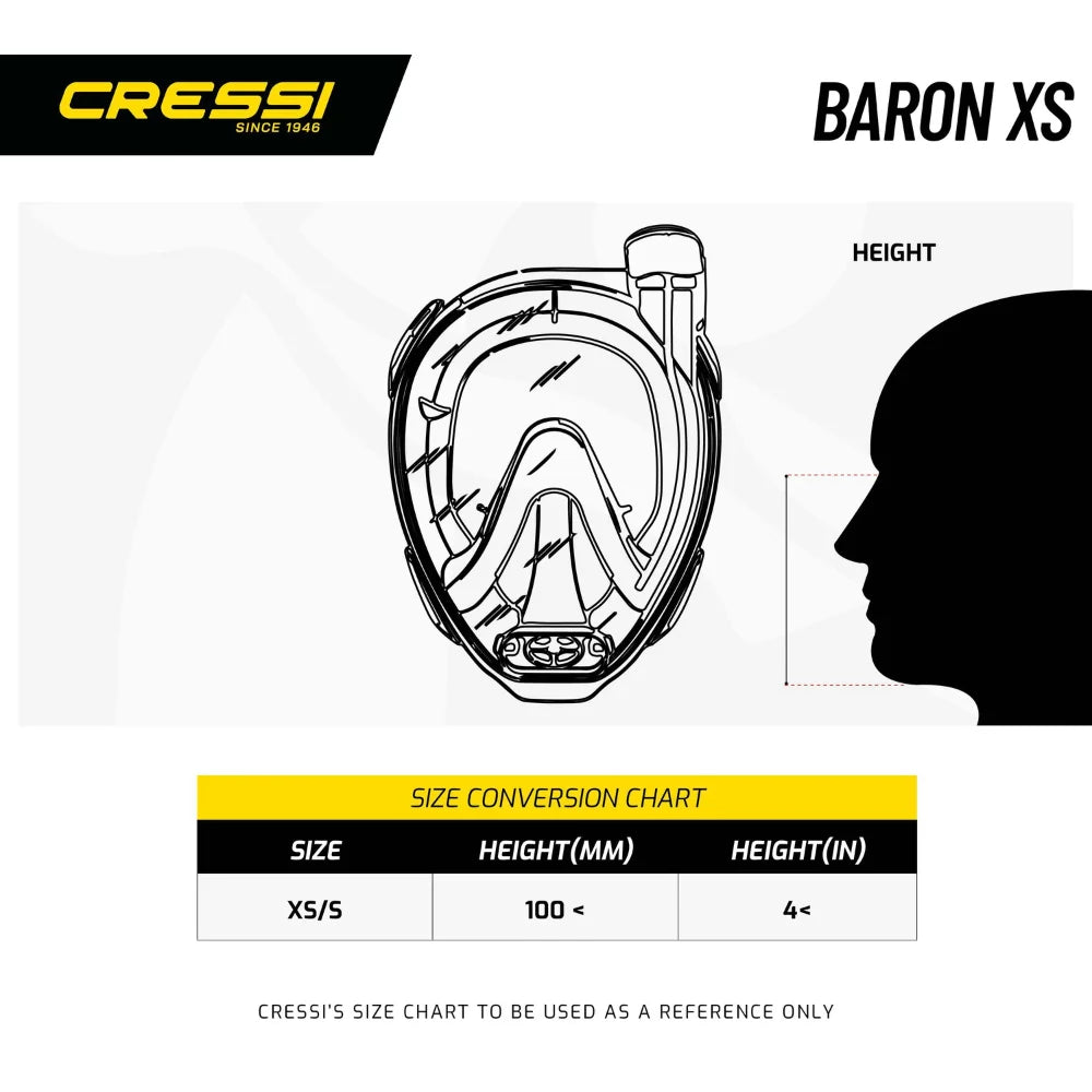 Cressi Baron Junior Full Face Snorkel Mask (Ages 7-12)
