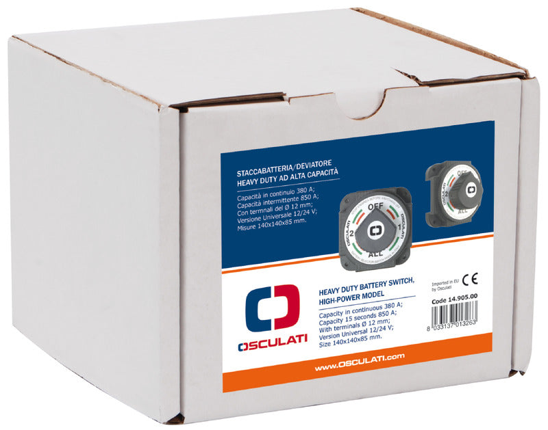 Osculati Heavy-Duty Battery Switch, 850A High-Power Model