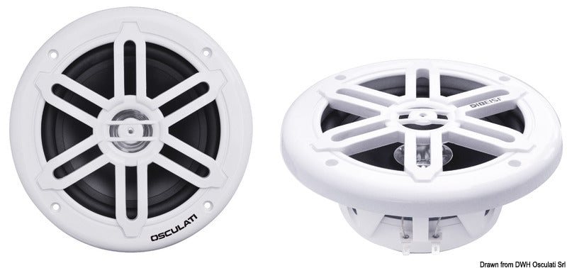Osculati 6.5" Dual-Cone Speakers, Pair, 2 x 120W, White