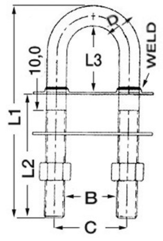 Osculati U Bolt 136 -12.5 MM