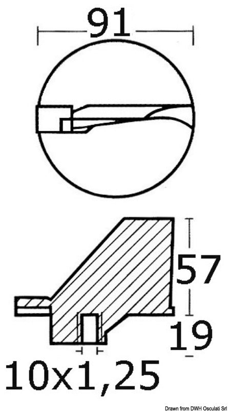 Osculati Zinc Anode Fin For 225 HP 4 Strokes