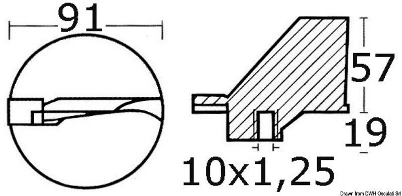 Osculati Zinc Anode Fin For 225 HP 4 Strokes