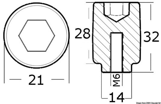 Osculati Zinc Anode Cylinder for Yamaha/Mariner 80-225 HP Outboards