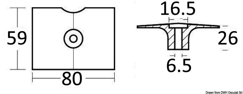 Osculati Zinc Anode for 9.5-15 HP 2-Stroke Outboards