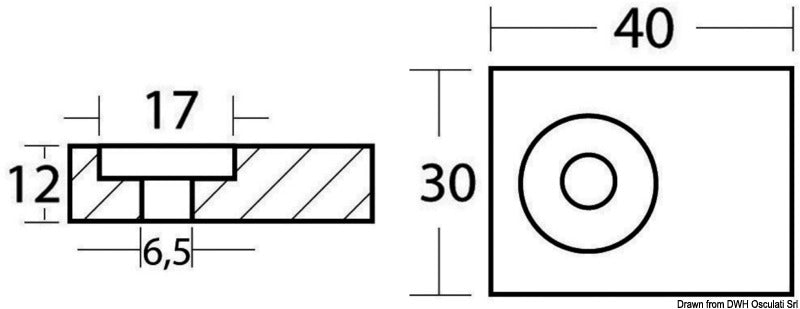 Osculati Zinc Leg Anode Plate For Suzuki 40/50 HP 4-STROKE