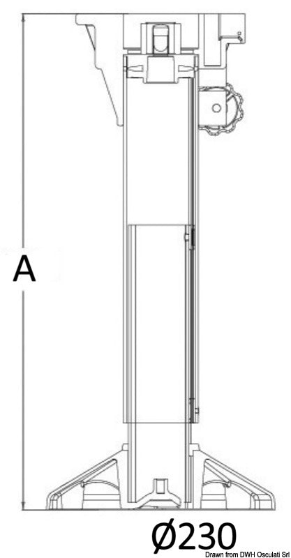 Osculati Waverider Pedestal W/shock Absorber 580/710 MM