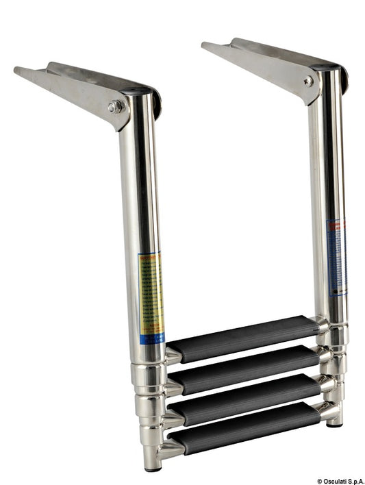 Osculati Telescopic Standard Ladder AISI316 Black 4 Steps