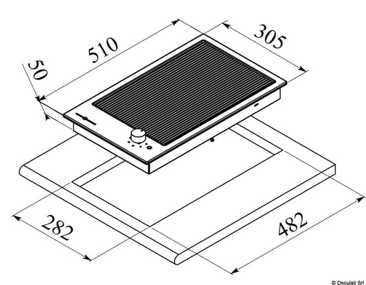 Osculati Electric Barbecue with Pyroceramic Top - 220-240V 2500W