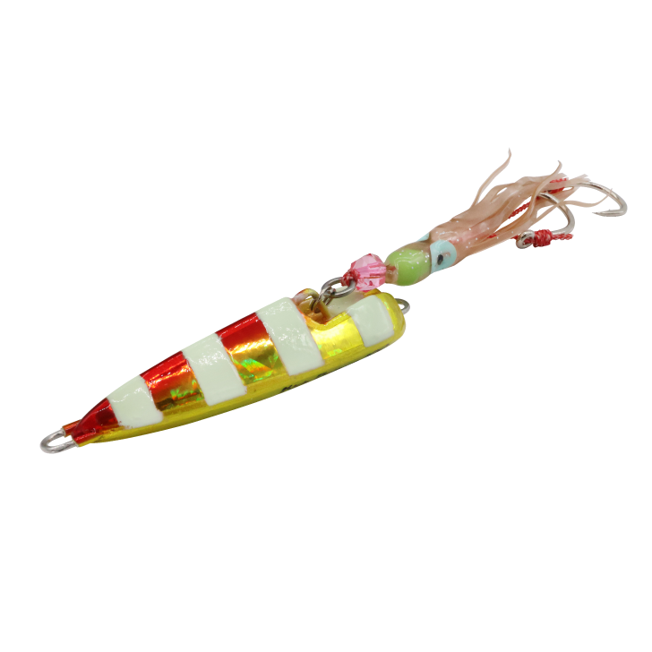 Hayabusa Jack Eye Kick Bottom Jig 100g – Red Gold Zebra Glow