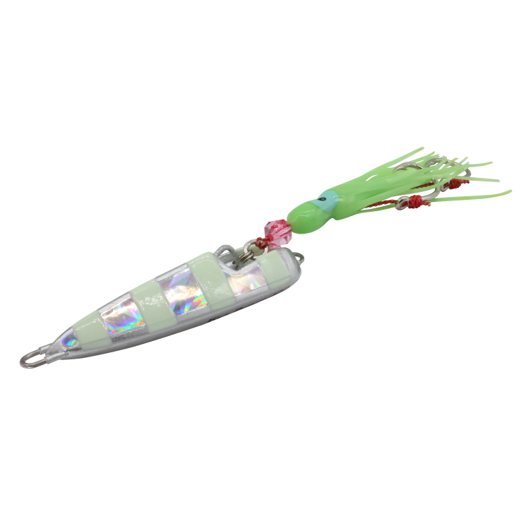 Hayabusa Jack Eye Kick Bottom Jig 100g – Silver Zebra Glow