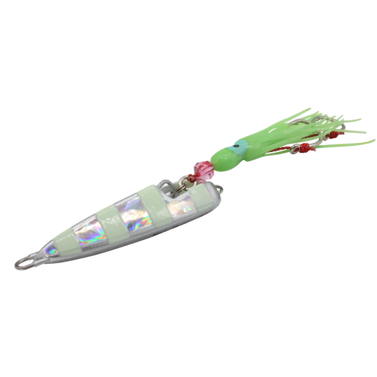 Hayabusa Jack Eye Kick Bottom Jig 120g – Silver Zebra Glow