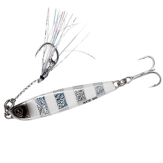Hayabusa Jack Eye Ace 30g – Silver Zebra Blue Glow