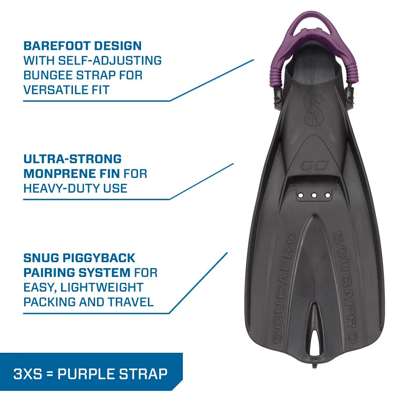 Scubapro GO Travel Fin with Colored Bungee Strap