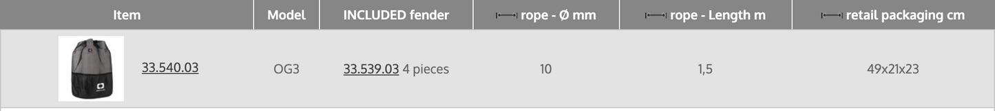 Osculati OG3 Inflatable Fender Pack - 4 Fenders with Accessories